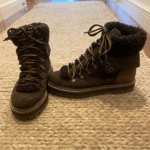 See by Chloé Eileen Shearling and Suede Boots